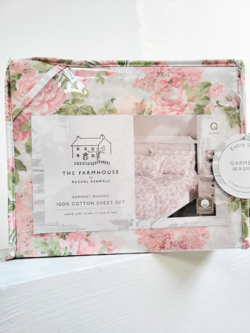 NWT Cottage Core Rachel Ashwell Farmhouse Floral Sheet Set QUEEN Extra Soft